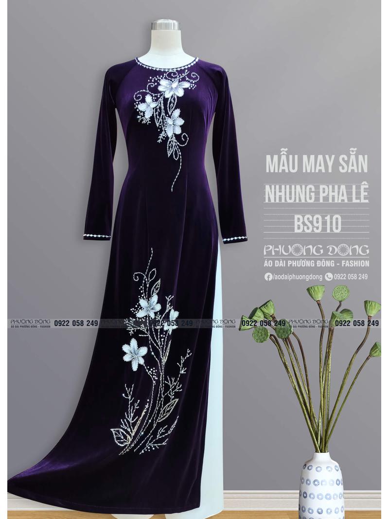 Áo Dài Bà Sui Nhung Đính Đá Pha Lê BS910